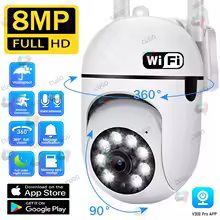 8MP Wifi Surveillance Camera Wireless Security PTZ IP Camera Color Night Vision AI Human Tracking CCTV Camera 4X Digital Zoom