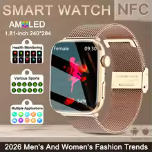 Fashion Women New Fit 3 Ultra AI Smart Diagnosis Smart Watch NFC Bluetooth Call Health Monitor Waterproof Watch For Android iOS