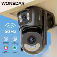 WONSDAR 2.4&5GHz Wifi IP Camera Smart Security Video Surveillance PTZ Camera Motion Auto Tracking Night Vision Protection iCsee