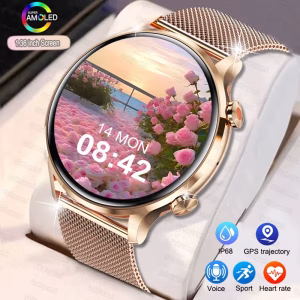 2025 New Lady Fashion Smart Watch women AMOLED HD Screen GPS Heart Rate Bluetooth Call Waterproof Outdoor SmartWatch For Female