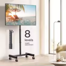 Mobile TV Cart, Rolling TV Stand for 13-50 inch with 30° Universal TVs Cart for LED/LCD/OLED Height Adjustable Floor TV Stand