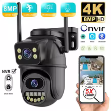 K 8MP Security Camera 5X Zoom Dual Lens Dual Screen Outdoor WiFi Home Protection 6MP IP PTZ CCTV Video Surveillance Camera