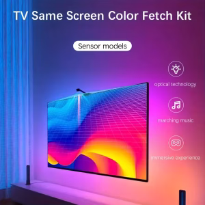 LED TV Backlight with Color Picking Sensor RGB-IC Led Strip Lights App Control Music Sync Light for 55-75inch PC/TV Ambient Ligh