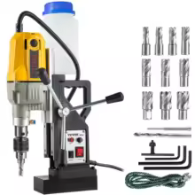 SucceBuy 1100W Magnetic Drill Press 7/12 Bits 40mm Electric Mag Bench Tapping Drilling Rig Machine