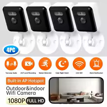 4PC Smart 1080p Wi-Fi Smart Home Security Camera 2MP, HD,Real-time APP Alerts, 2-Way Audio, with Motion Tracking for Baby & Pet
