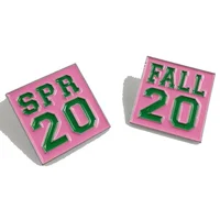 Beyou greek sorority AKA Pink and green Fall Spring 20 lapel pin Brooch