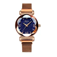 2019 New Design Ready Stock Magnet Mesh Belt Fashion Ladies Watch Quartz Wrist Watch Women