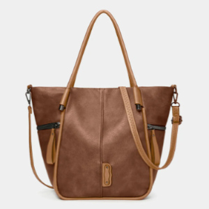 Faux Leather Retro Waterproof Large Capacity Tote Handbag Crossbody Bag