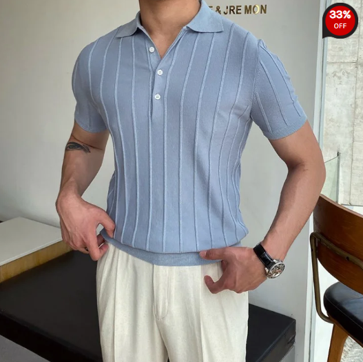 Gentleman classic knit polo shirt