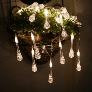 Solar String Lights Water Drop Solar Fairy Waterproof Lights for Garden, Patio, Yard, Home, Parties, Multi Color