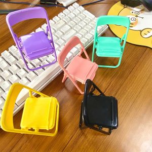 Creative Mobile Phone Holder Mini Chair Macaron Color Foldable Cell Phone Holder Promotional Gift