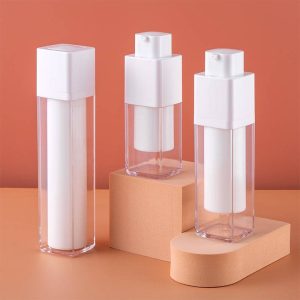 Double wall Acrylic lotion Eye Cream Serum White Black clear 15ml 30ml 50ml 60ml 100ml 150ml Airless Pump Bottle with Twist Lock