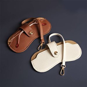 Soft Sunglasses bag Portable Luxury Leather Glasses Eyeglasses Pouch Bag