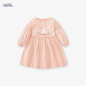 Little maven new European and American girls' dress autumn long-sleeved princess dress cute cotton casual children's dress
