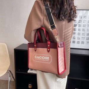 High-grade texture all-match splicing women's bag 2022 new niche net red retro single shoulder hand carry large-capacity messenger bag