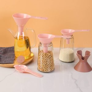 1 Set Oil Funnel Multifunctional 6-in-1 Assorted Size Detachable Filter Reusable Solid Food Liquid Wine Kitchen Funnel