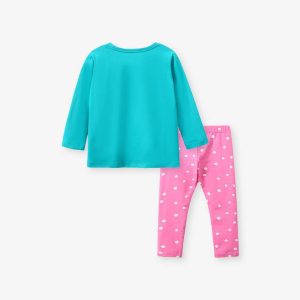 Little maven girls' long-sleeved suit autumn children's embroidery cotton suit European and American style cute girl's suit