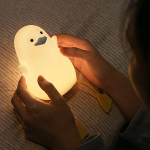 Little Fat Duck Night Light Touch Silicone Bedroom Table Lamp Baby Feeding Eye Protection With Bedside Lamp