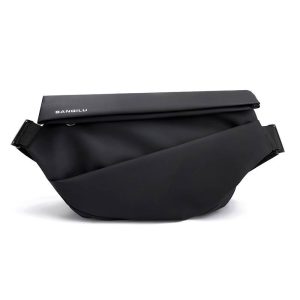 2023 Adjustable Shoulder Strap Shoulder Bag Black Zipper Pocket Wear-resistant Scratch-resistant School Chest Fanny Bag for Men