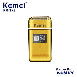 Kemei KM-TX8 cross-border new metal bald artifact LED LCD digital display USB bald artifact shaver
