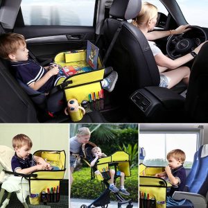Car children's dinner plate coaxing baby god car seat tray multifunctional folding storage small table plate