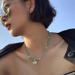 Turquoise beaded necklace