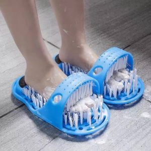 Bathroom Shower Foot Brush Scrubber Feet Cleaner Bristle Slipper No Bending Foot Massager