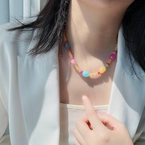 Cracked crystal necklace