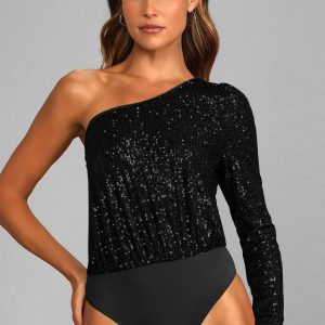 One-shoulder bodysuit
