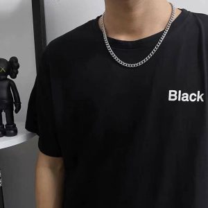 Titanium steel Cuban chain necklace clavicle chain