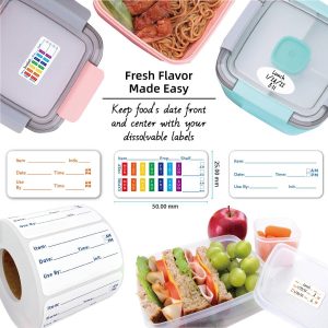Dissolving label 1x2" biodegradable self-adhesive food freezer storage water-soluble self-adhesive label paper