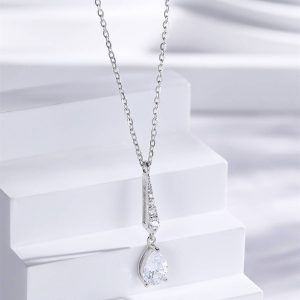 s925 sterling silver Water Drop necklace collarbone chain