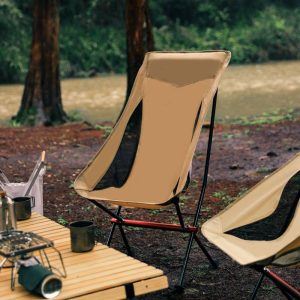 Outdoor ultra-light aluminum folding chair portable backrest beach leisure moon chair fishing barbecue large chair