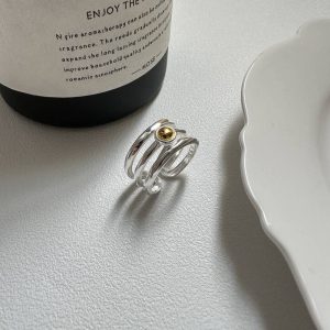 S925 sterling silver Mosaic bead ring