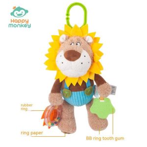 Happy monkey baby doll cute cartoon animal stroller pendant doll comfort baby toy manufacturer