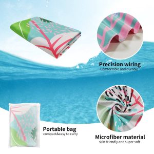 Explosive foreign trade superfine fiber quick-drying beach towel ins printed swimming towel double-sided velvet beach towel bath towel