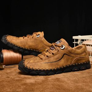 Cross-border explosive style handmade shoes stitching large size men's shoes low top men's casual shoes wear-resistant non-slip outdoor shoe