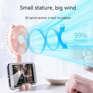 usb handheld small fan mini portable charging student dormitory desktop night light mute small electric fan wholesale