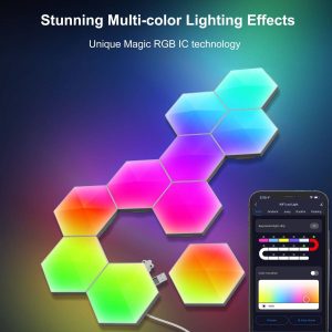 Tuya Gaming ambient light smart odd light board background wall quantum light sound control sensor APP remote control honeycomb bedroom wall light
