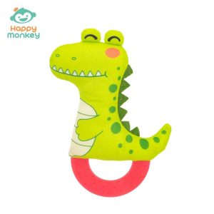 Happy monkey newborn grasping training hand-held rattle cute cartoon animal plush factory wholesale