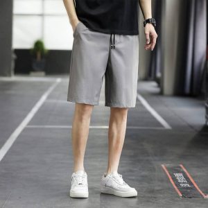 summer Men Casual Shorts cotton unisex custom shorts with logo print Solid Elastic breathable Basic men's shorts hot