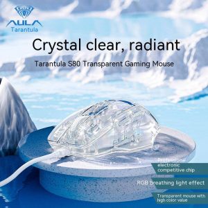 Tarantula S80 Crystal Transparent Mouse Gaming Mouse Wired Macro Programming Computer Laptop Office RGB Lights