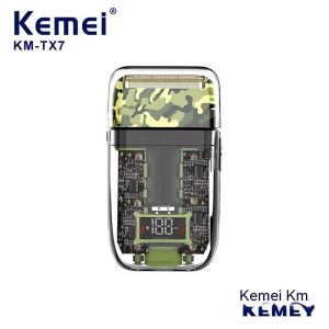 Kemei razor camouflage appearance KM-TX7 transparent waterproof USB rechargeable LED LCD digital display reciprocating razor