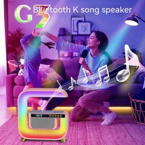 New private model big G smart stage light Bluetooth speaker wireless fast charging colorful bedside atmosphere light wake-up light USB