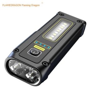 New mini multi-function small flashlight simple fashion strong magnetic adsorption red and blue flash warning highlight waterproof flashlight