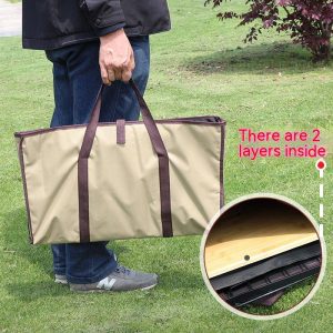 Outdoor portable storage bag organization bag folding net table chopping board bamboo board storage bag canvas bag tote bag thickening