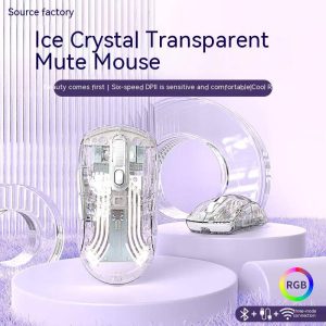 Q8 transparent mouse wireless bluetooth RGB colorful game e-sports office aesthetic source