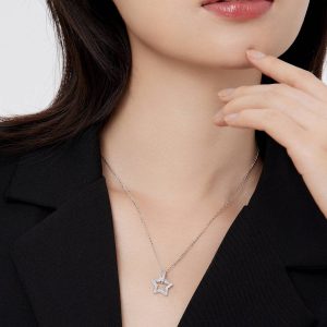 S925 sterling silver star necklace
