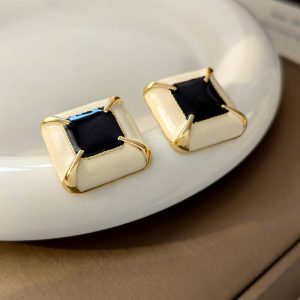 S925 Vintage square earrings