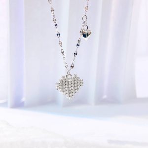 Heart S925 sterling silver necklace collarbone chain